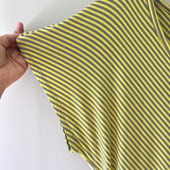 Tunic Cover up Top Blouse High Low Hem Lime Gray Relaxed Fit Stretch, Size M - Picture 2 of 7